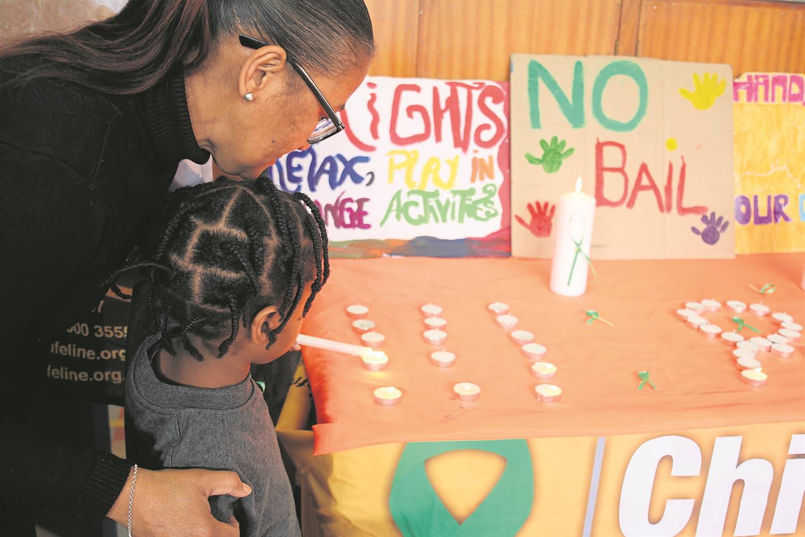 Safeline hosted a range of events in commemoration of Child Protection week which included a candle ceremony for victims of abuse.PHOTO: Samantha Lee-Jacobs