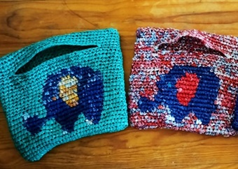Over 92 000 plastic bread bags have been crocheted into new products by Imizamo Yethu residents
