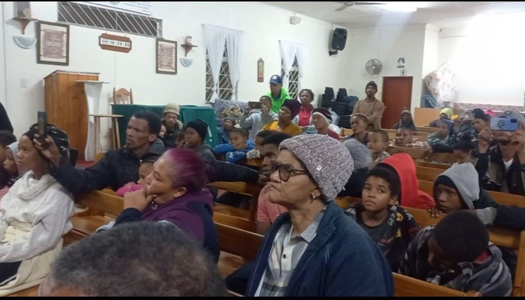 Residents who were evacuated following devastating floods in the Eastern Cape are currently taking shelter in a church hall. (Candice Bezuidenhout/News24)