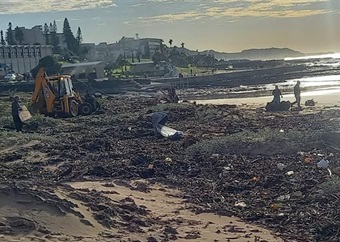 Workers discover body of man under rubble at East London beach