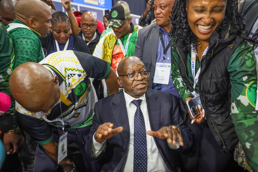 Jacob Zuma of uMkhonto weSizwe (MK) Party will not be going to Parliament, but his daughter Duduzile Zuma-Sambudla will. (Sharon Seretlo/Gallo Images)