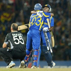 Sri Lanka rejoices as the final spot is secured. (AFP)