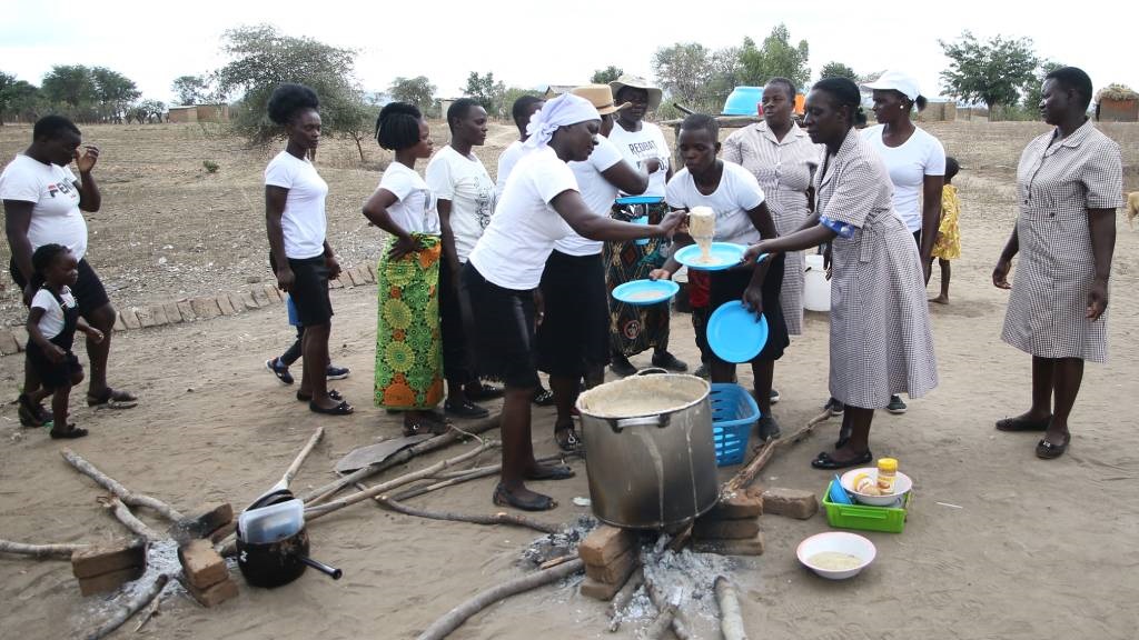 A brigade of nutrition peer educators dish into pl