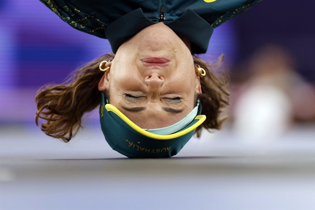 Australia's Rachael Gunn, known as Raygun, competes in the Women's Breaking dance Round robin of the Paris 2024 Olympic Games at La Concorde in Paris on 9 August 2024. (Odd Andersen/AFP)