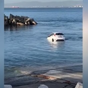  Narrow escape as car slides into the sea at Cape Town boat club