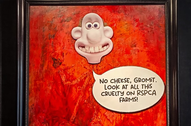 Royal ruckus: Portrait of King Charles gets Wallace and Gromit makeover in farm cruelty protest