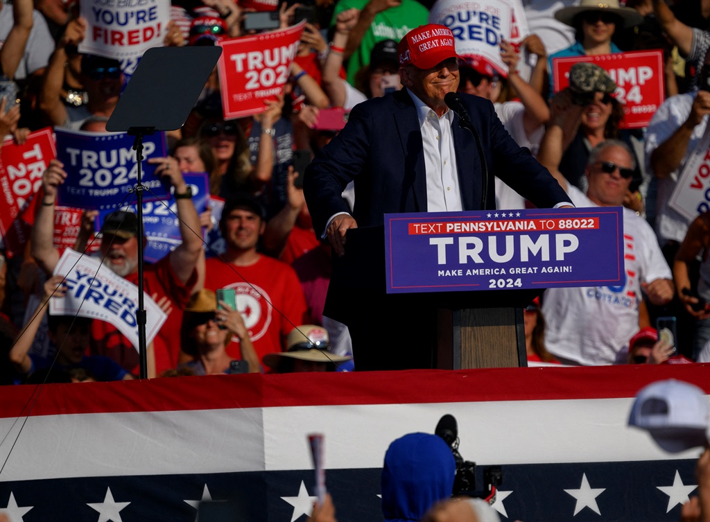 Republican presidential candidate, former US President Donald Trump speaks at a rally at Butler Farm Show Inc. on 13 July 2024 in Butler, Pennsylvania. (JEFF SWENSEN / GETTY IMAGES NORTH AMERICA / Getty Images via AFP)