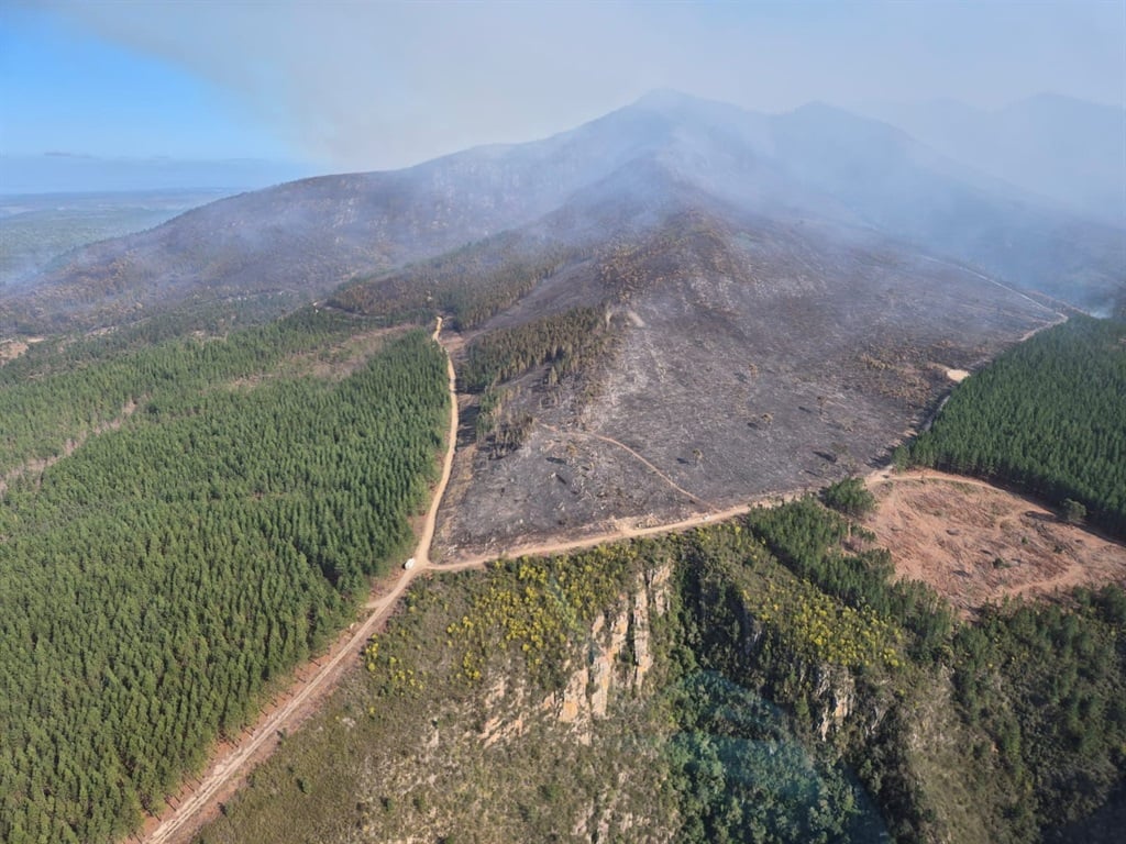 A fire at Garden Route National Park burned around