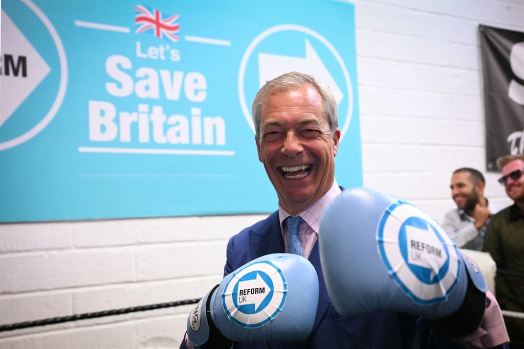 Leader of Reform UK Nigel Farage attends a general