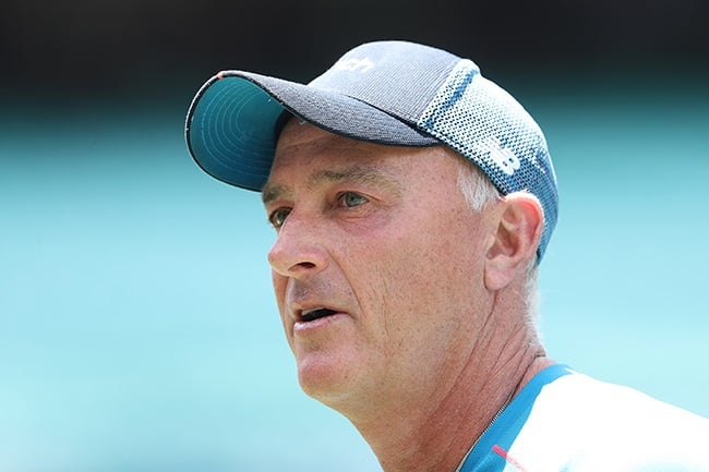 England assistant coach Graham Thorpe talks to media during a net session at Sydney Cricket Ground on 4 January 2022. (Mark Metcalfe/Getty Images)