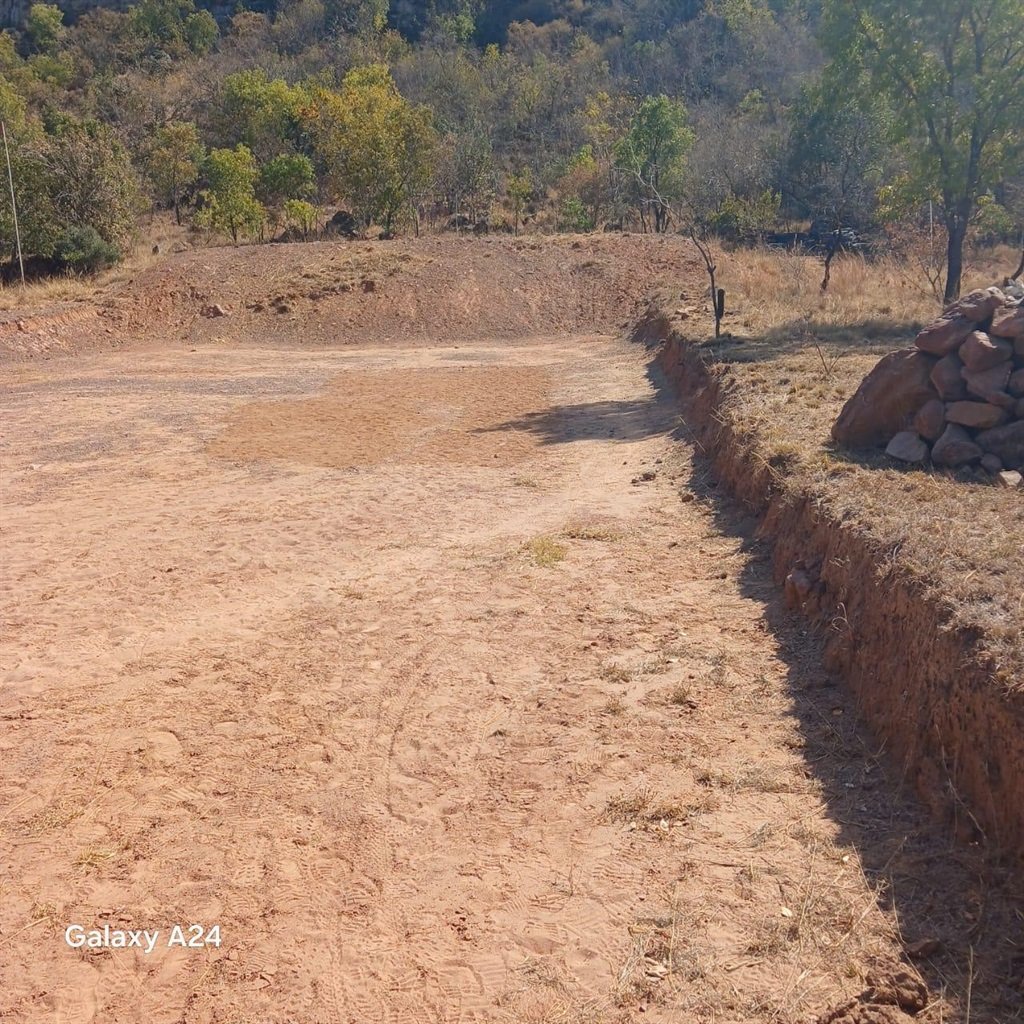 Meticulously dug out ditch in farm used for traini