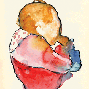 Hand painted illustration of a baby, Shutterstock