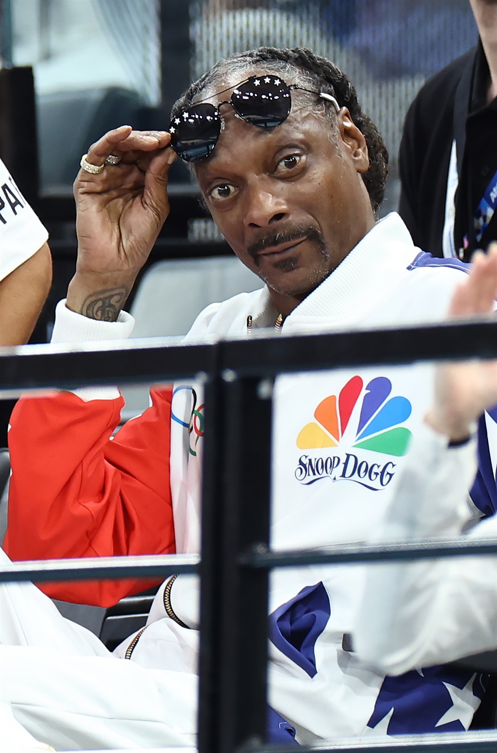 Snoop Dogg (R) attends the Artistic Gymnastics Wom