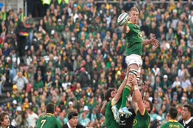 Pieter-Steph du Toit was a towering presence for the Boks against the All Blacks, lasting the full 80 minutes in the comeback win. (Sydney Seshibedi/Gallo Images)