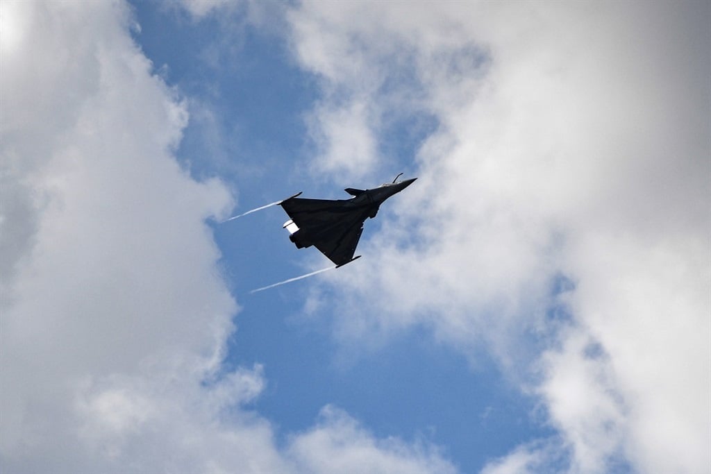 Two French Rafale fighter jets collided mid-aid on Wednesday. (Christophe Archambault/AFP)