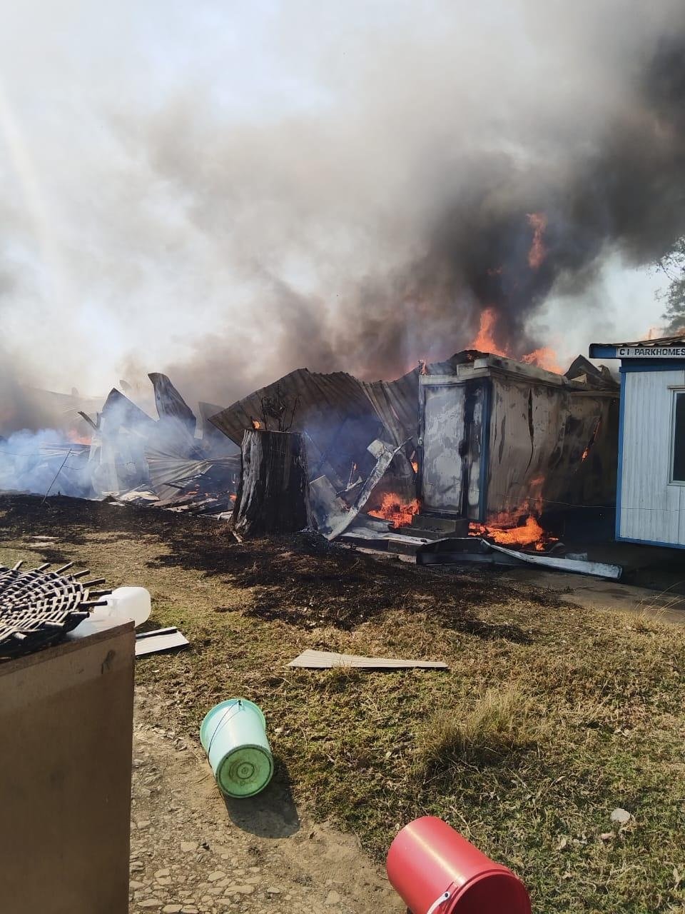 An incinerator room at Dutywa Community Health Centre was burned to the ground by a fire that started outside the facility before it spread onto the premises of the healthcare facility. (Supplied/Eastern Cape health department)