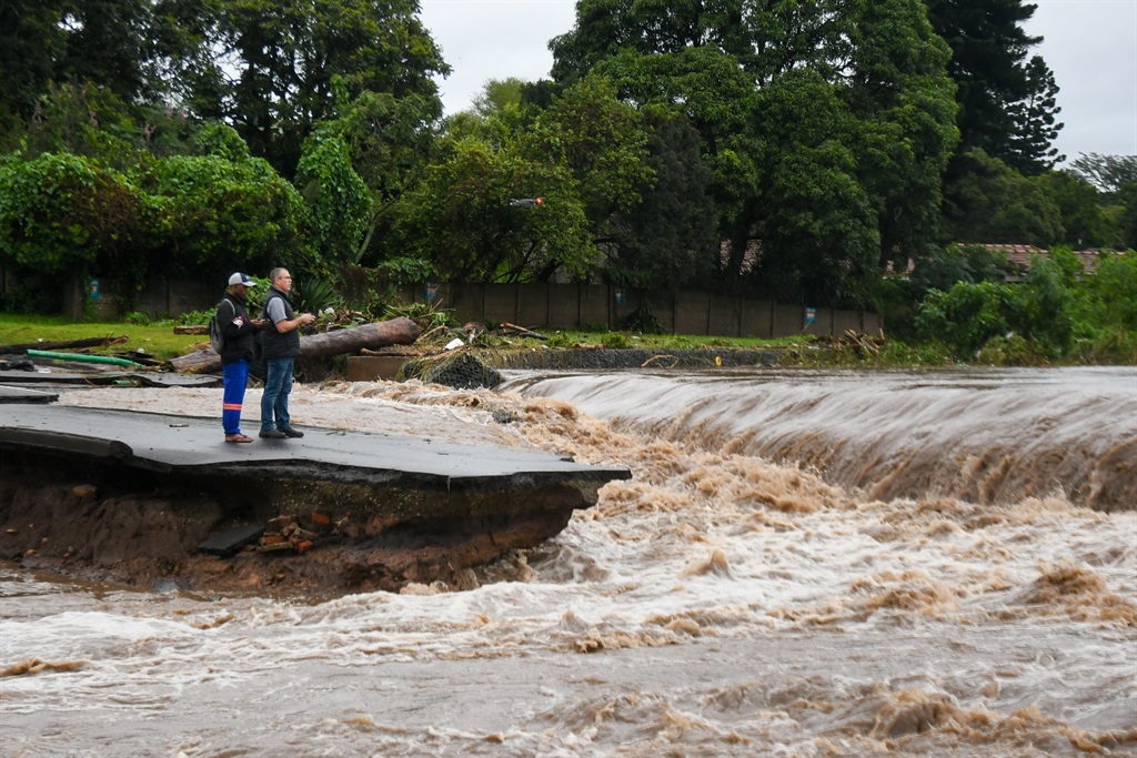 Part of Caversham road in Pinetown  was washed away on April 12, 2022 in Durban.