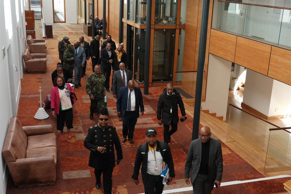 The MKP's new MPs on their way to being sworn in at the Speaker's office in the Good Hope building on Wednesday. (Jan Gerber/News24)