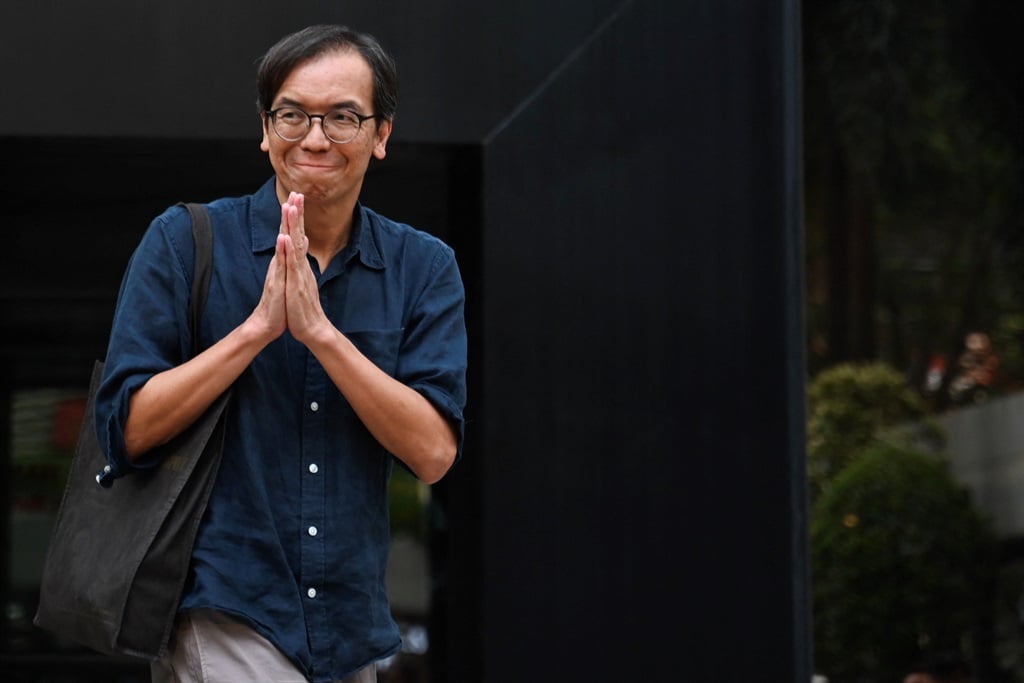 Chung Pui-kuen, the former chief editor of Hong Kong's now shuttered pro-democracy news outlet Stand News, leaves the district court in Hong Kong on 29 August 2024. (Peter PARKS / AFP)