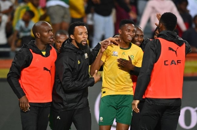 Thalente Mbatha's goal rescued Bafana Bafana from the brink of a defeat in a 2-2 draw with Uganda that show the good and the bad of Hugo Broos' men. (Alche Greeff/Gallo Images)