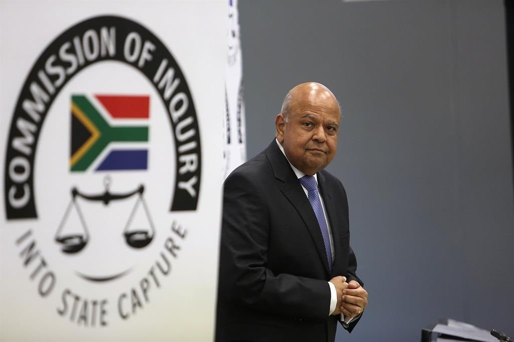 Then Public Enterprises Minister Pravin Gordhan testified at the Zondo commission of inquiry into state capture on 19 November 2018 in Johannesburg. (Alon Skuy/Sowetan/ Gallo Images)