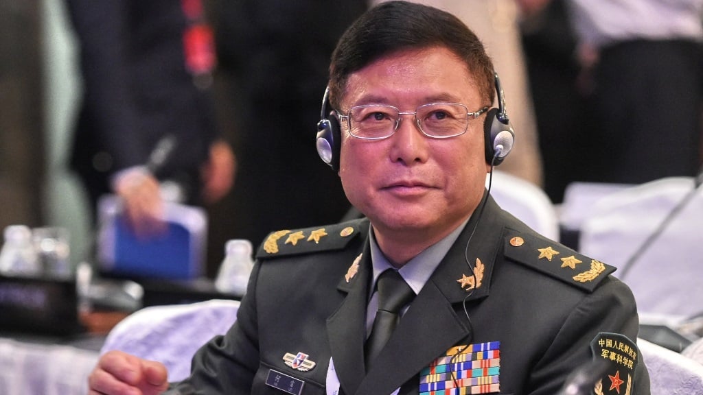 China's Lieutenant General He Lei attends the fifth plenary session during 16th Institute for Strategic Studies (IISS) Shangri-La Dialogue Summit in Singapore. (Roslan Rahman/AFP)