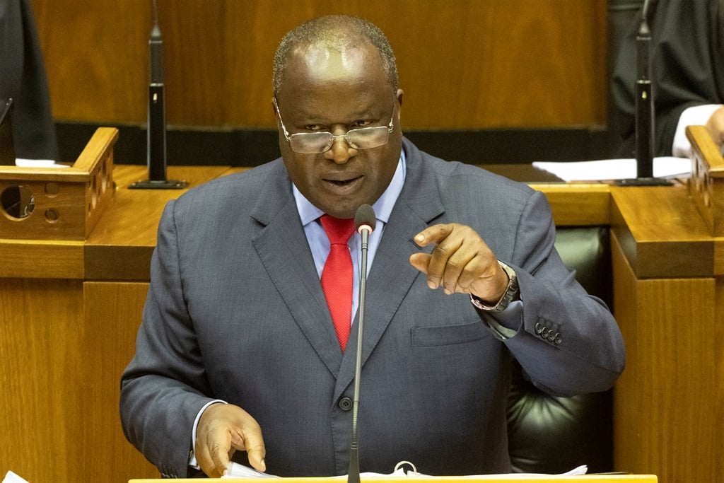 Minister of Finance, Tito Mboweni delivers his Budget Speech in the National Assembly of Parliament on February 24, 2021 in Cape Town, South Africa. (Gallo Images/Die Burger/Jaco Marais)