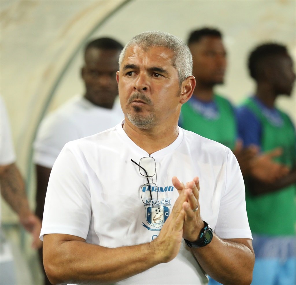 POLOKWANE, SOUTH AFRICA - SEPTEMBER 18: Clinton Larsen headcoach of Magesi FC during the Betway Premiership match between Sekhukhune United and Magesi FC at Peter Mokaba Stadium on September 18, 2024 in Polokwane, South Africa. (Photo by Philip Maeta/Gallo Images)