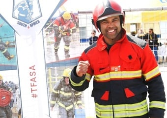 Hot, hot, hot! Emile Conrad keeps his crown as South Africa's toughest firefighter