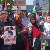  Pro-Palestine protesters rally outside US embassy in Sandton