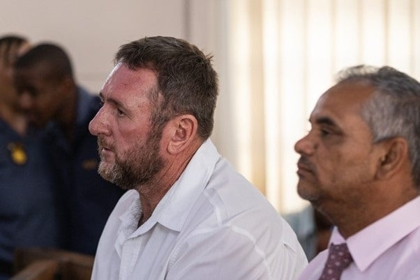 Former SAPS official Captain Karel Coetzee Du Toit is one of the accused. Du Toit served as the Commander of the Stock Theft Unit in Springbok. (Ashraf Hendricks/ GroundUp)