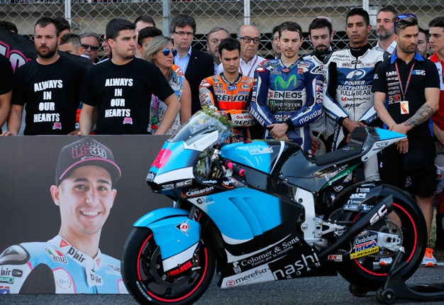 <B>REST IN PEACE LUIS:</B> Spanish Moto2 rider, Luis Salom, succumbed to injuries sustained during a horror crash in Spain. <I>Image: AP / Manu Fernandez</I>