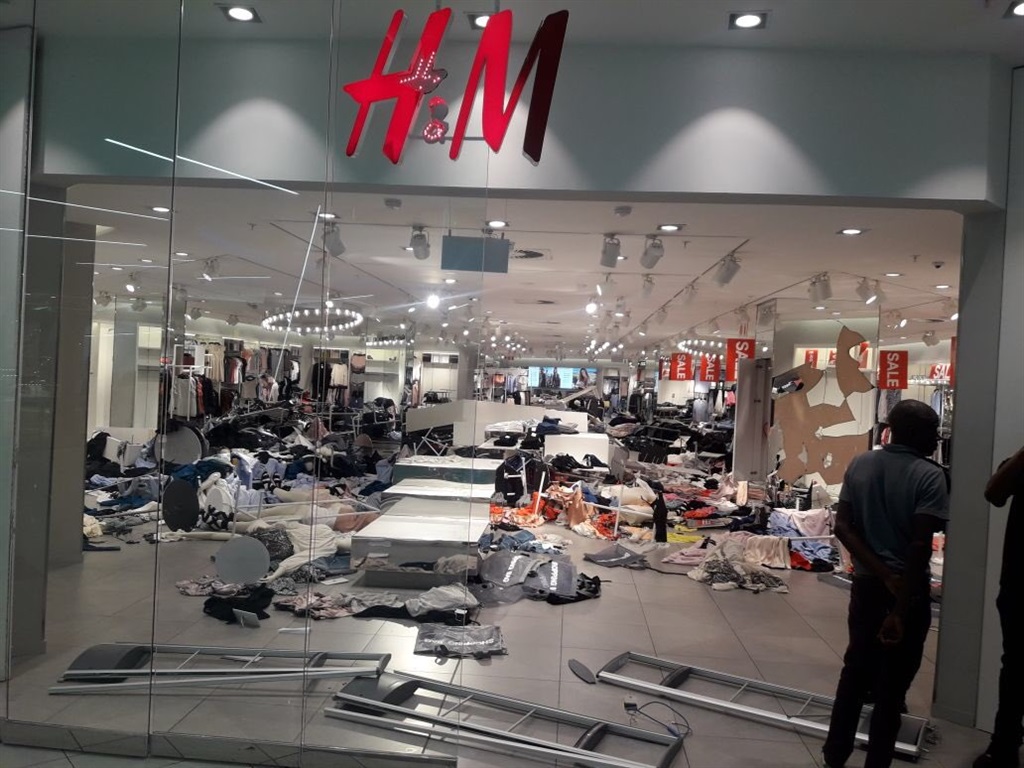 H&M stores were vandalised by the EFF. Picture: Twitter