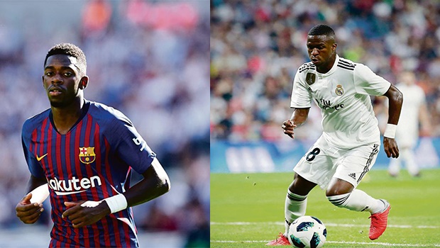 Ousmane Dembélé and Vinícius Júnior are likely to face off two Clásico's this week.