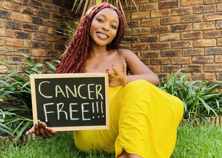 Monica Sithole celebrates being cancer -free. Image supplied by Monica