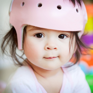 cute girl with helmet