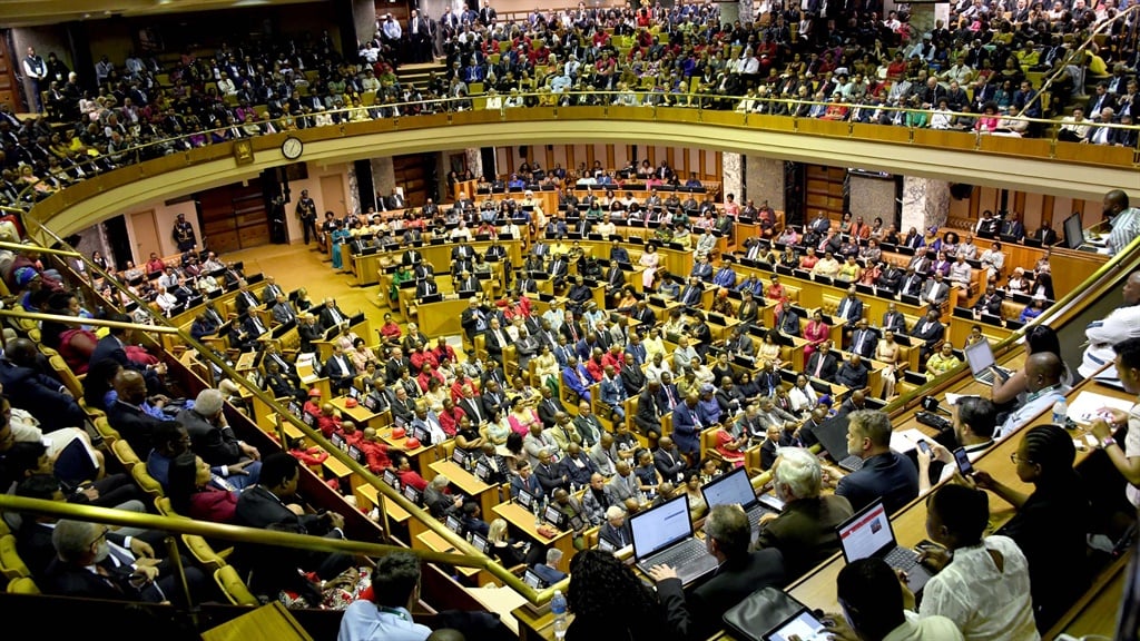 A joint sitting of Parliament during the State of the Nation Address.