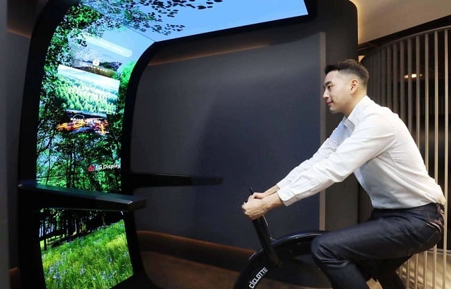 Is this the future of indoor riding? LG thinks so. (Photo: LG) 