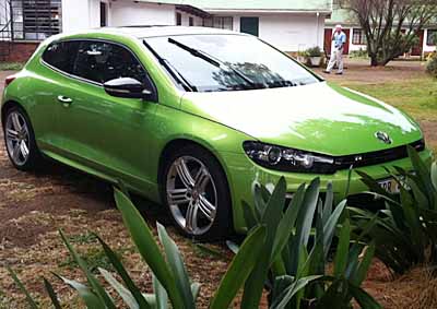 MEAN GREEN MACHINE: VW's new 188kW Scirocco 'R' - this is the six-speed DSG - stops to graze during the SA launch in KZN. <i>Images: LES STEPHENSON</i>