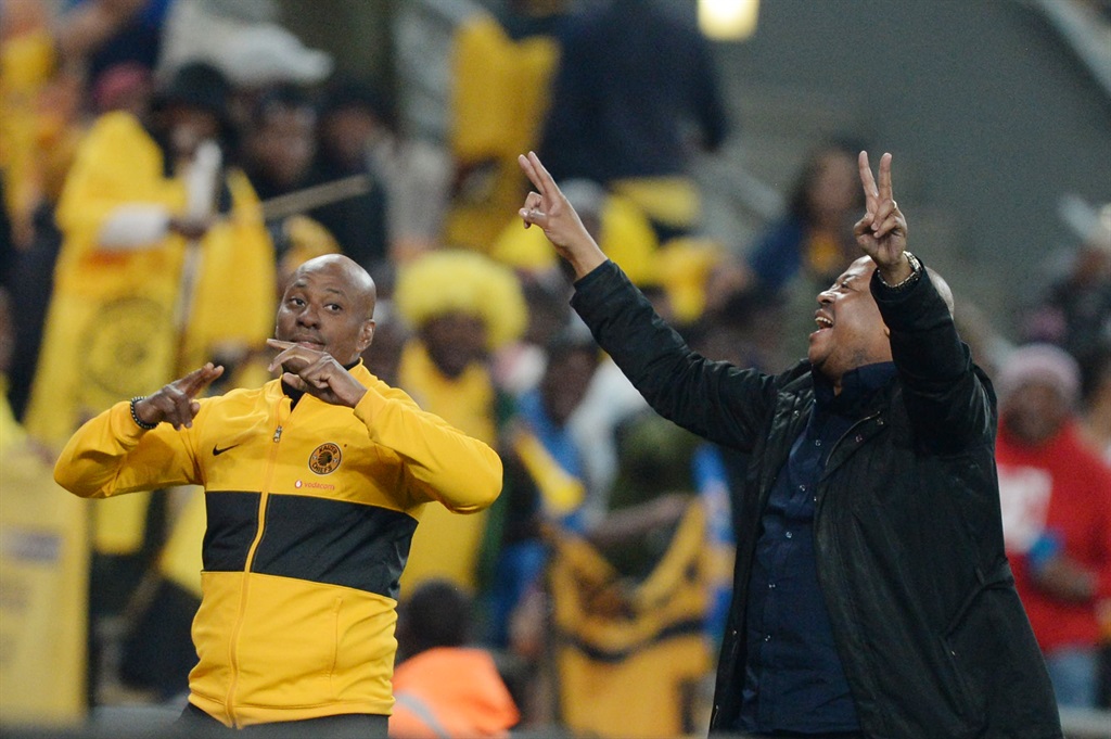 Kaizer Motaung jnr and his elder brother Bobby Moatung of Kaizer Chiefs.