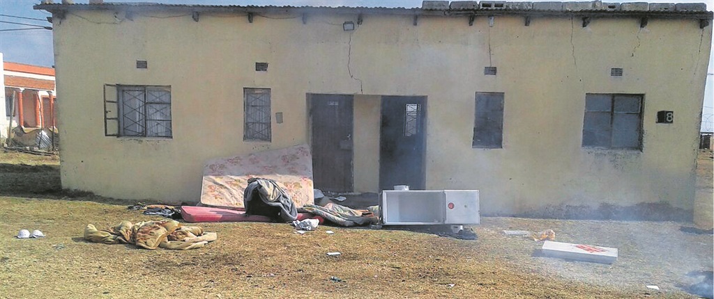An angry group of pupils torched the accused teacher’s belongings at his house on the school grounds on Thursday.    