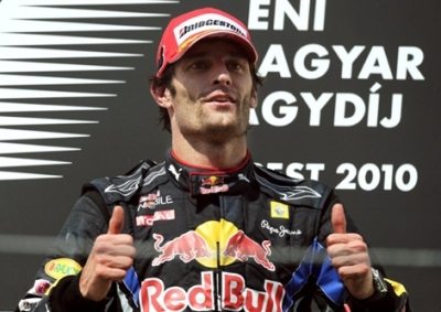 STAYING PUT: Mark Webber has signed a one-year extension with Red Bull.