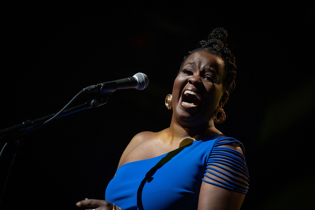 Artist Somi performs during The Reimagination of Miriam Makeba event at The Apollo Theater on March 19, 2022 in New York City. (Photo by Shahar Azran/Getty Images)