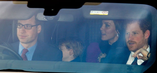 The royal family arrives for an annual Christmas lunch at Buckingham Palace. (Photo: Getty Images)