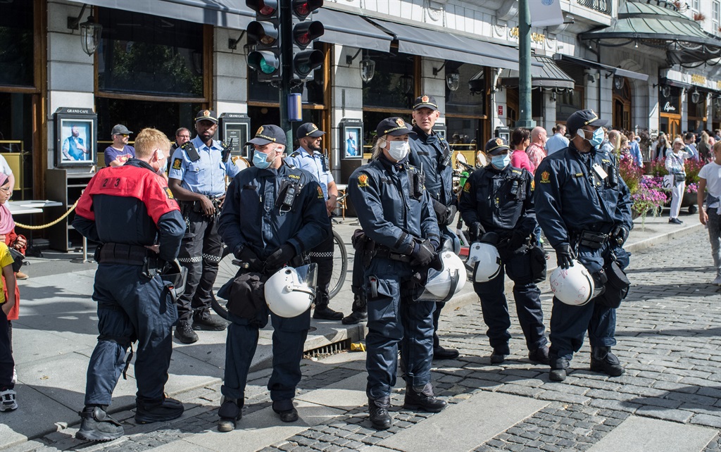 OSLO, NORWAY - 2020/08/29: Police seen on guard.
