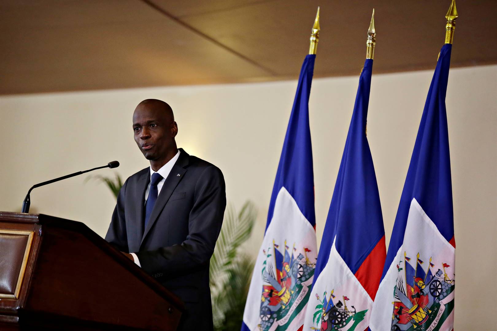 Pres. Jovenel Moïse van Haïti is Julie 2021 in ’n sluipmoordaanval dood.  Foto: Reuters