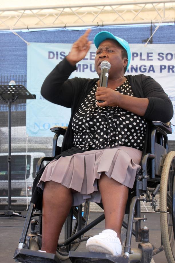 Jeannette Mbuyane says taxi drivers ignore people in wheelchairs. Photo by Siphiwe Nyathi/AENS 