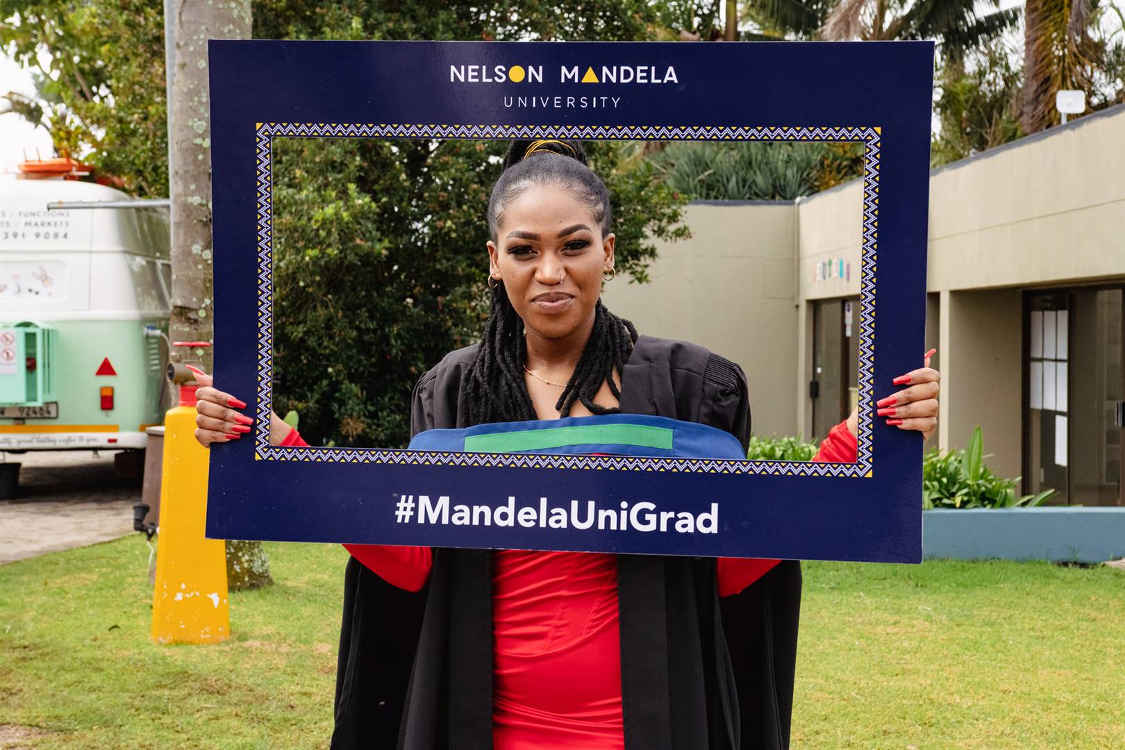 Nelson Mandela University graduate Entle Saba almost missed her graduation because the cab driver didn’t show up that morning to fetch her. Photo: Supplied