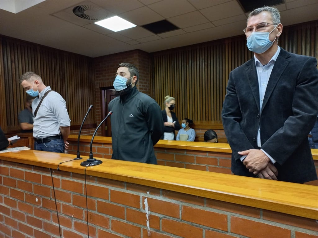 Reinhardt Leach, Dylan Cullis and Arnold Terblanche during today's court appearance.