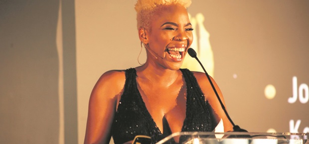 Masechaba Ndlovu, the host of the SA Film and TV Awards nominations announcements, who made a bit of a hash of things. (Photo: Mpumelelo Buthelezi)